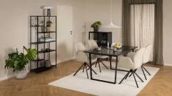 Esstisch Amanda 160x90 - Marmor/schwarz
