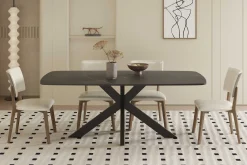Esstisch Apollo | 180 x 90 x 76 cm | Schwarzes Steindesign