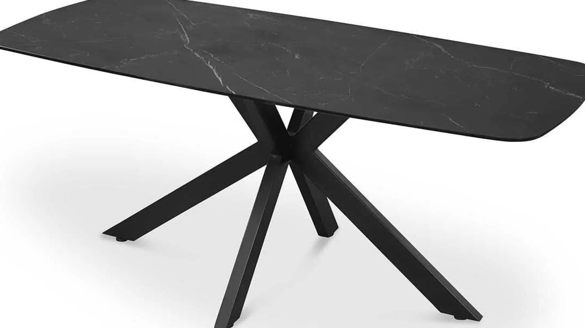 Esstisch Apollo | 180 x 90 x 76 cm | Schwarzes Steindesign