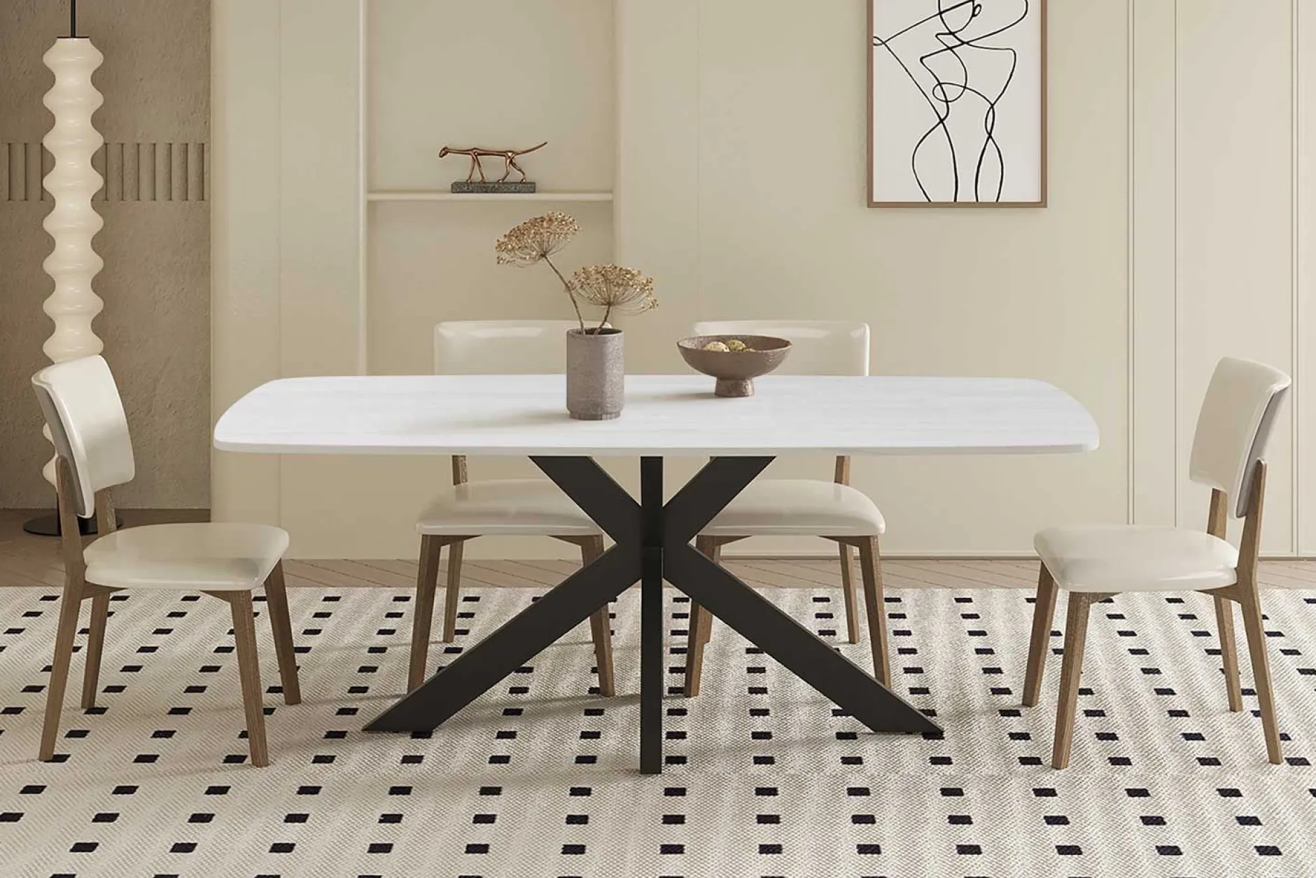 Esstisch Apollo | 180 x 90 x 76 cm | Stein / Grau