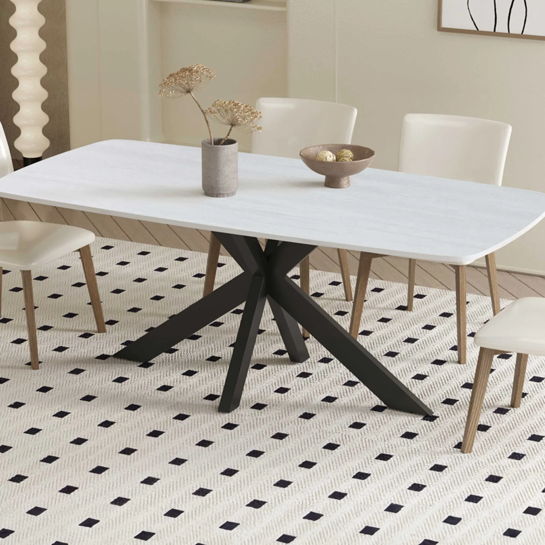 Esstisch Apollo | 180 x 90 x 76 cm | Stein / Grau