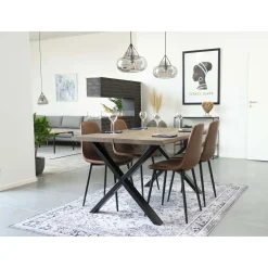 Esstisch aus Eiche Natur mit gewellter Kante - 95x140 cm