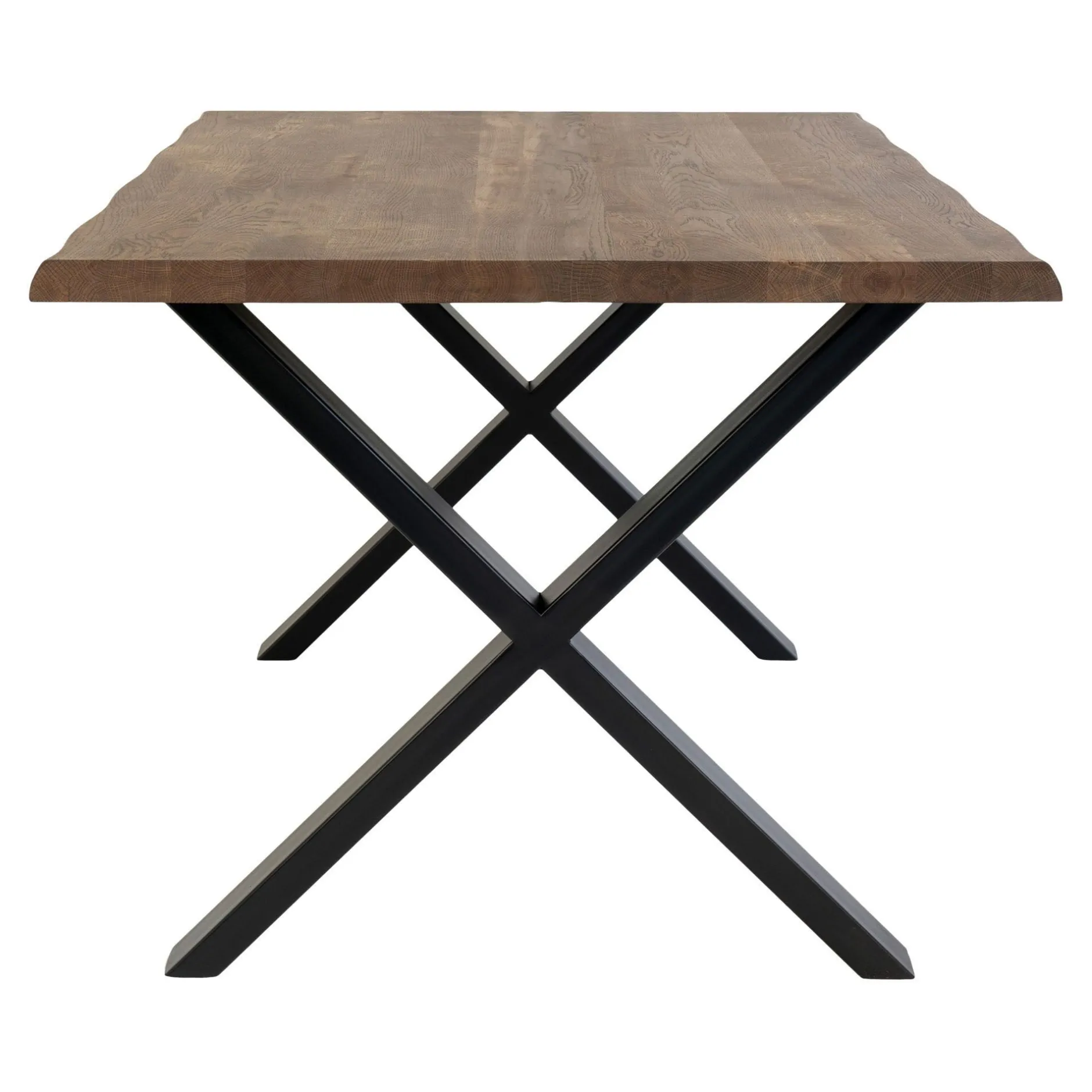 Esstisch aus Eiche Natur mit gewellter Kante - 100x300x75 cm