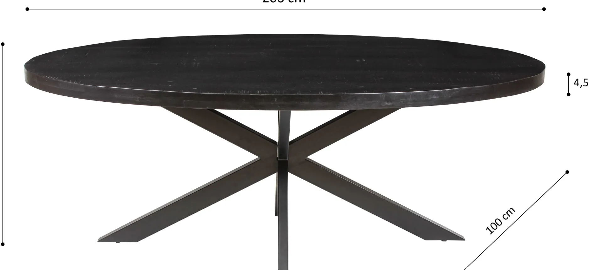 Esstisch Axana 200 x 100 cm-schwarz