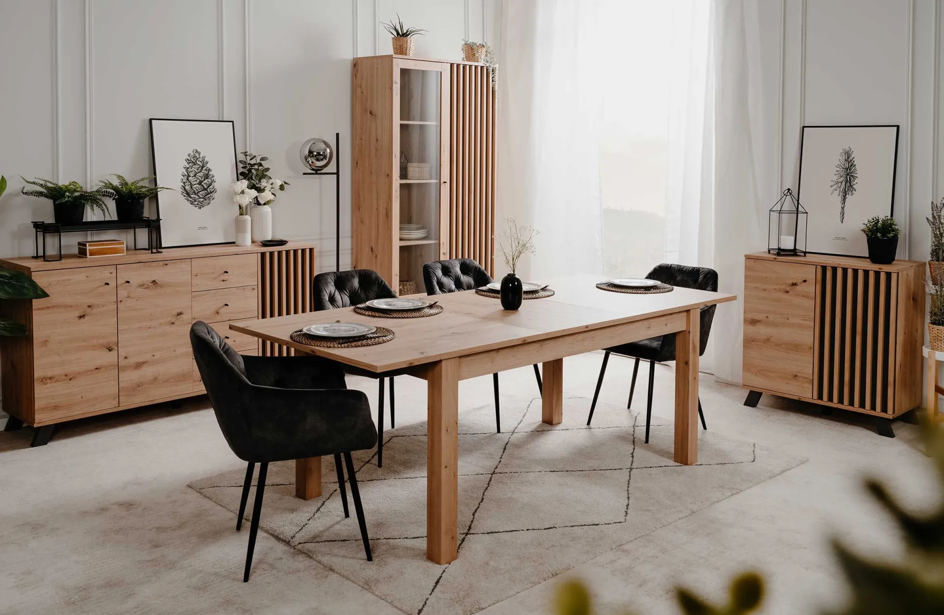 Esstisch Breanna 160/215 x 90 cm-artisan Eiche