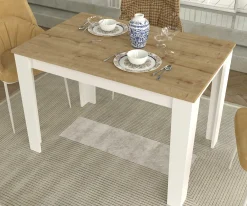 Esstisch Darlen - 110x72x74cm - Eiche Dekor/Weiß