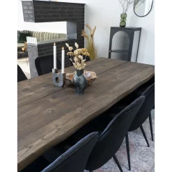 Esstisch Eiche Natur mit gewellter Kante | 95x240x75 cm