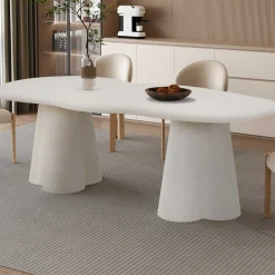 Esstisch Faro - 220x100x76cm - Zementfarbe - weiß