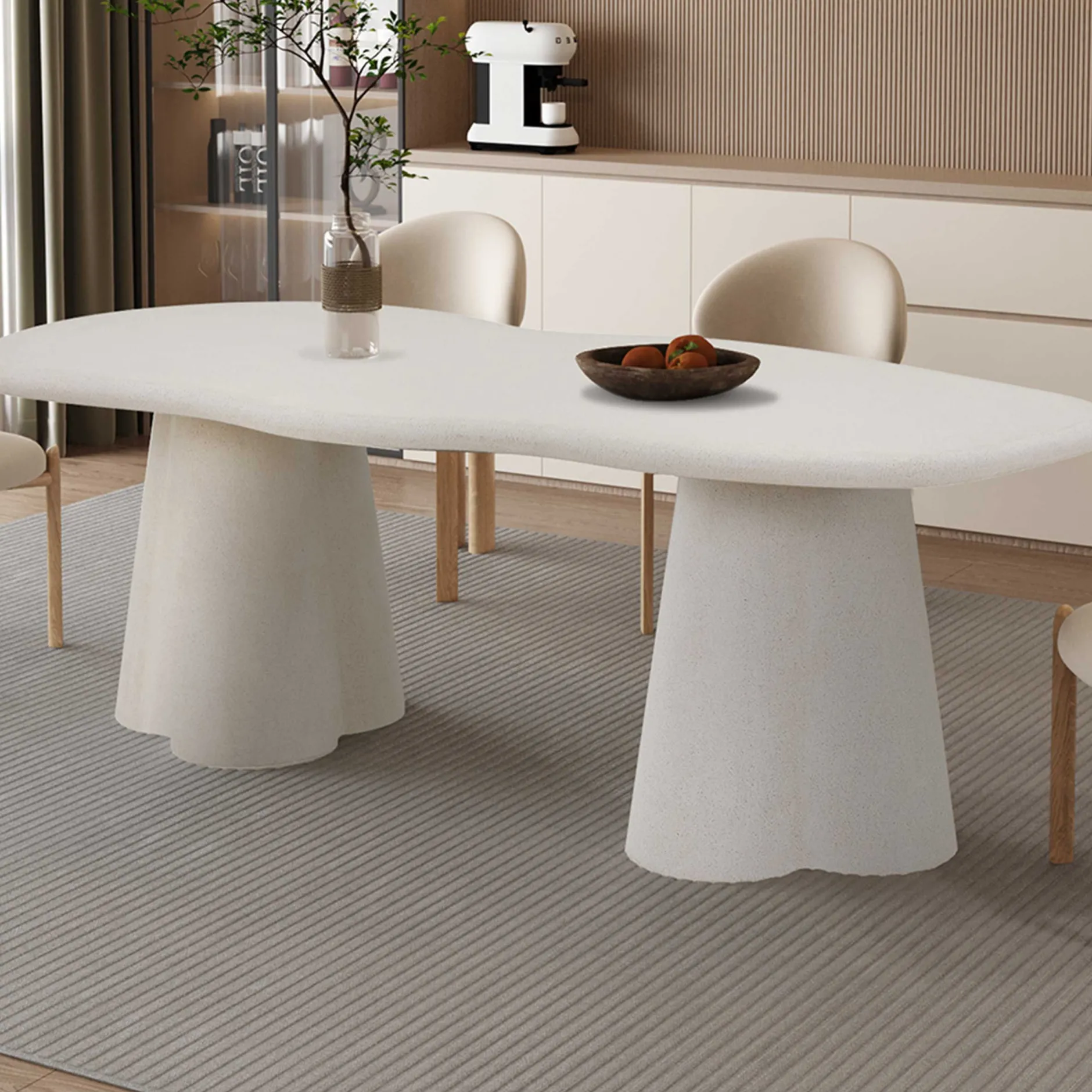 Esstisch Faro - 220x100x76cm - Zementfarbe - weiß
