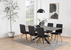 Esstisch Hennie 200x100 Keramik - schwarz
