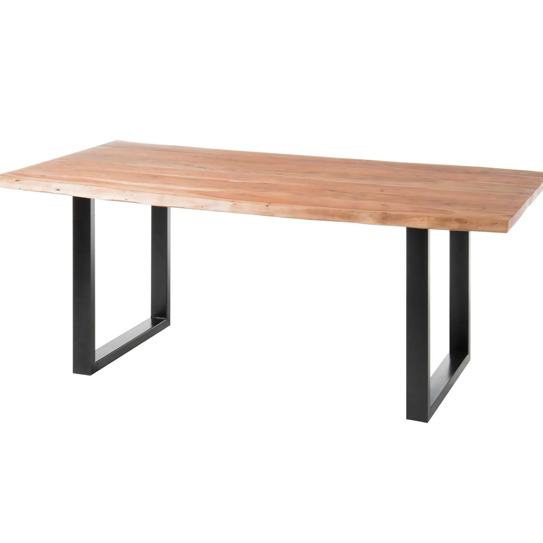 Esstisch Indra rechteckig 180x90cm - Akazienplatte und schwarze Beine