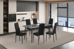 Esstisch Kenzo | 140 x 80 x 75 cm | Grau/Stein