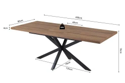 Esstisch Kos | 160 x 90 x 76 cm | Dunkelbraun