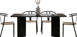 Esstisch Linza - 100% MELAMINE - Holzschwarz - 75 x 90 x 180 cm