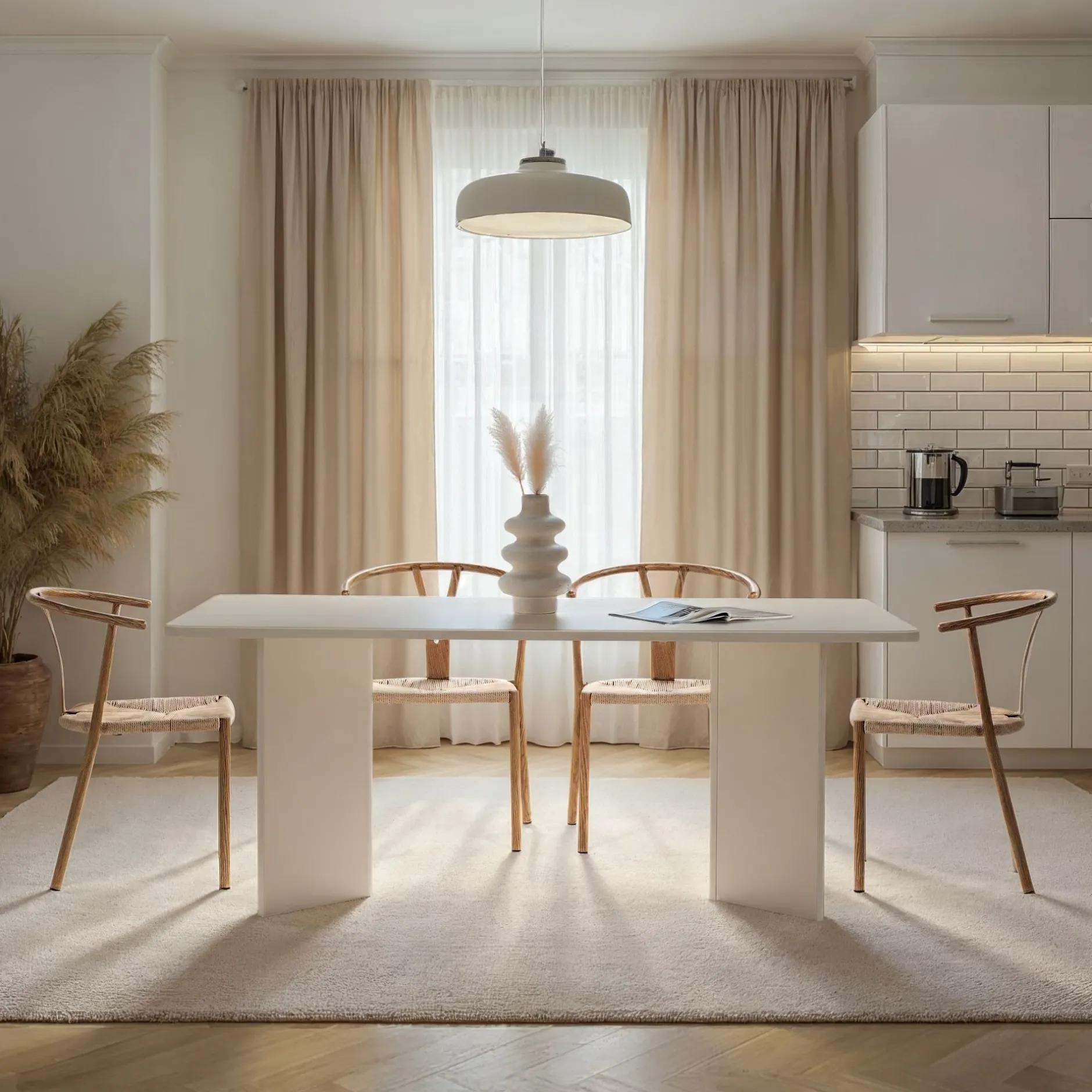 Esstisch Linza - 100% MELAMINE - Holzweiß - 75 x 90 x 180 cm