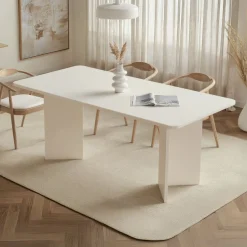 Esstisch Linza - 100% MELAMINE - Holzweiß - 75 x 90 x 180 cm