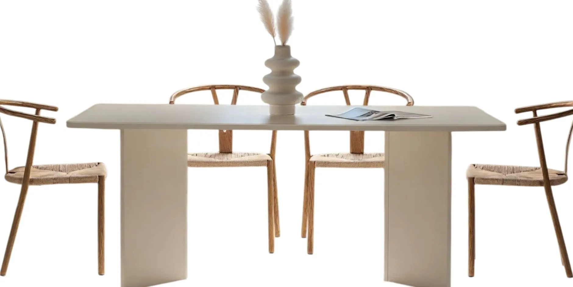 Esstisch Linza - 100% MELAMINE - Holzweiß - 75 x 90 x 180 cm