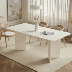 Esstisch Linza - 100% MELAMINE - Holzweiß - 75 x 90 x 180 cm