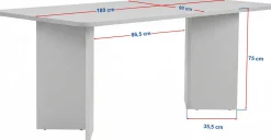 Esstisch Linza - 100% MELAMINE - Travertin - 75 x 90 x 180 cm