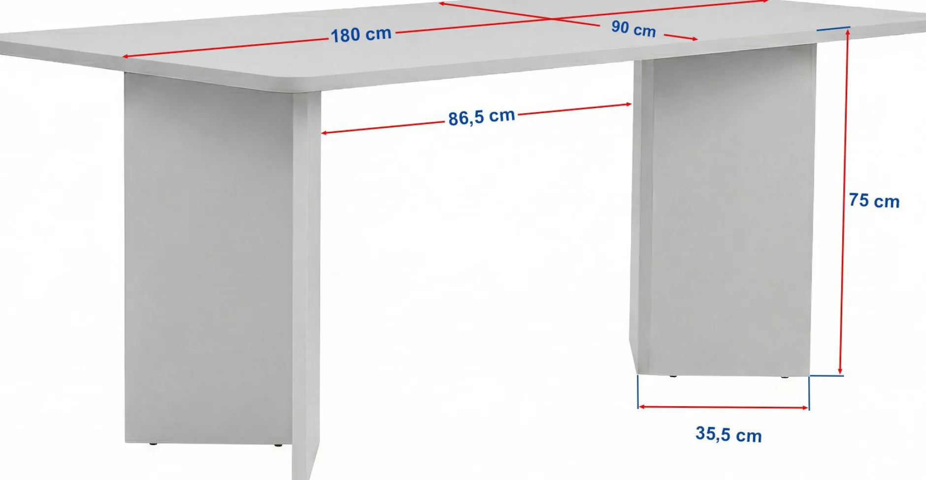 Esstisch Linza - 100% MELAMINE - Travertin - 75 x 90 x 180 cm