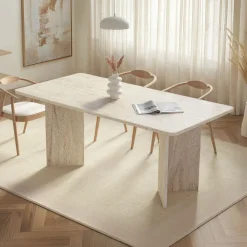 Esstisch Linza - 100% MELAMINE - Travertin - 75 x 90 x 180 cm