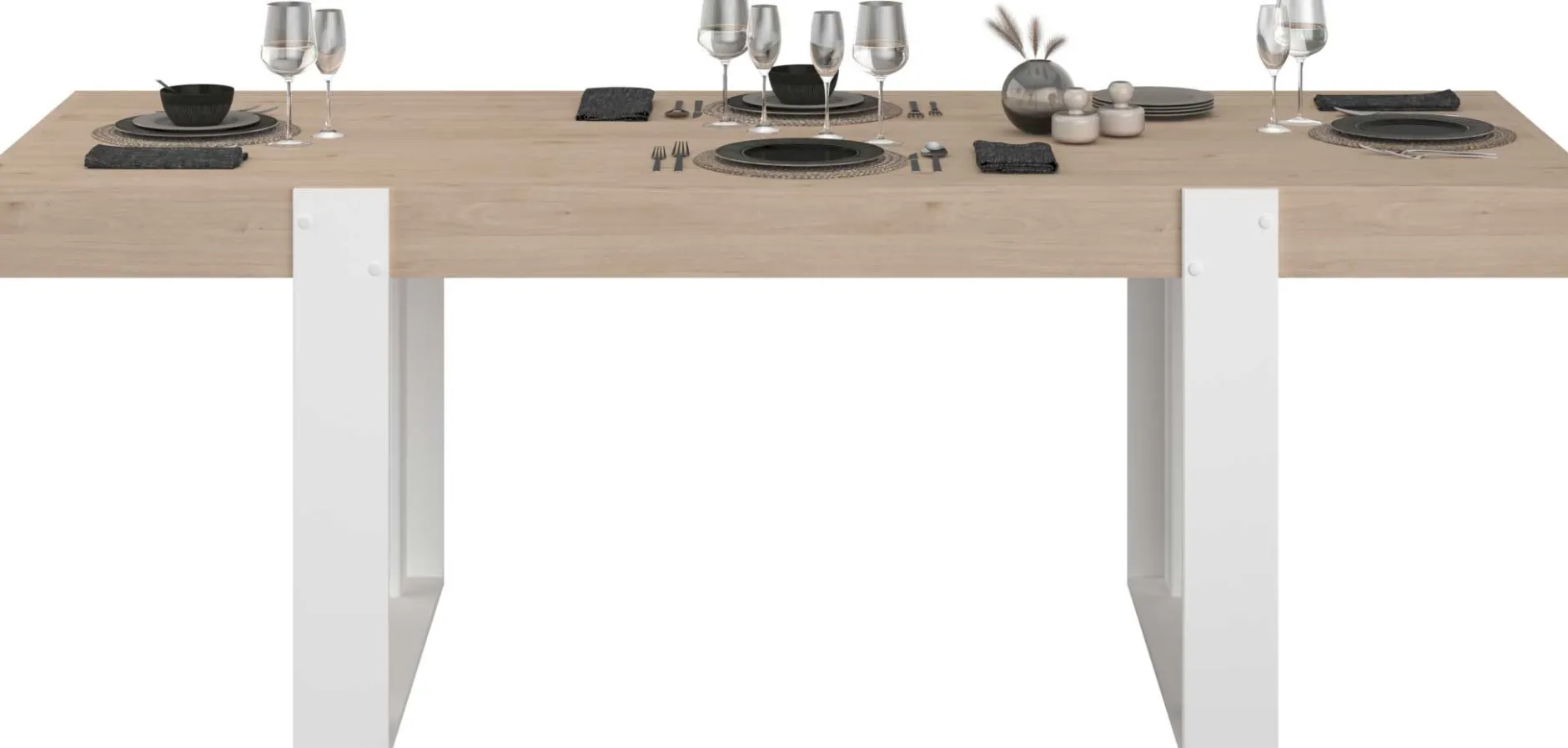 Esstisch London | 224 x 93 x 78 cm | Eiche/weiß