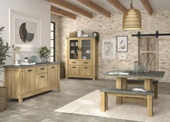 Esstisch Louane 140x140cm - Eiche/Beton