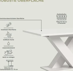 Esstisch Motion Emob - Ausziehbar 150-190x76x90 cm - Weiß