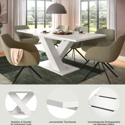 Esstisch Motion Emob - Ausziehbar 150-190x76x90 cm - Weiß