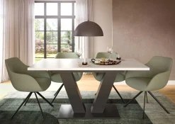 Esstisch Motion Emob - Ausziehbar 150-190x76x90 cm - Weiß/Grau