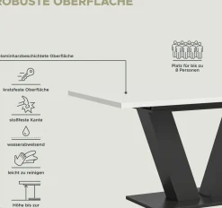 Esstisch Motion Emob - Ausziehbar 150-190x76x90 cm - Weiß/Grau