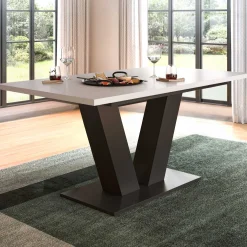Esstisch Motion Emob - Ausziehbar 150-190x76x90 cm - Weiß/Grau