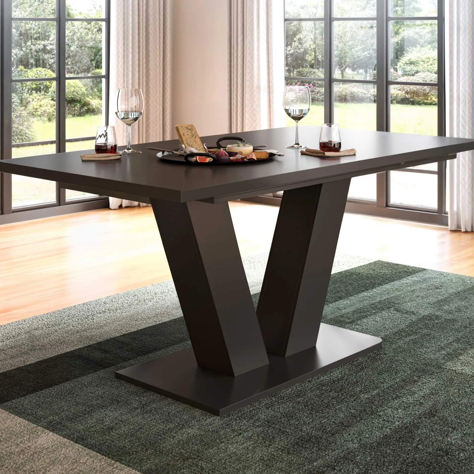 Esstisch Motion Emob - grau FSC-Spaanplatte - 150-190x76x90 cm