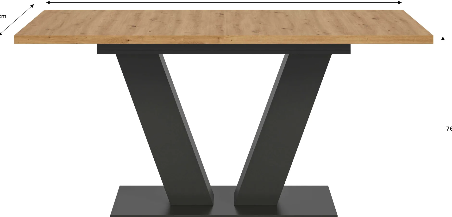 Esstisch Motion Emob – verstellbar 150-190x76x90 cm – Artisan/Grau
