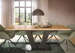 Esstisch Motion Emob – verstellbar 150-190x76x90 cm – Artisan/Grau