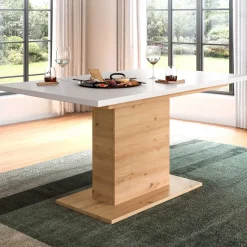 Esstisch Motion Emob - weiß/Artisan, 150-190x76x90 cm
