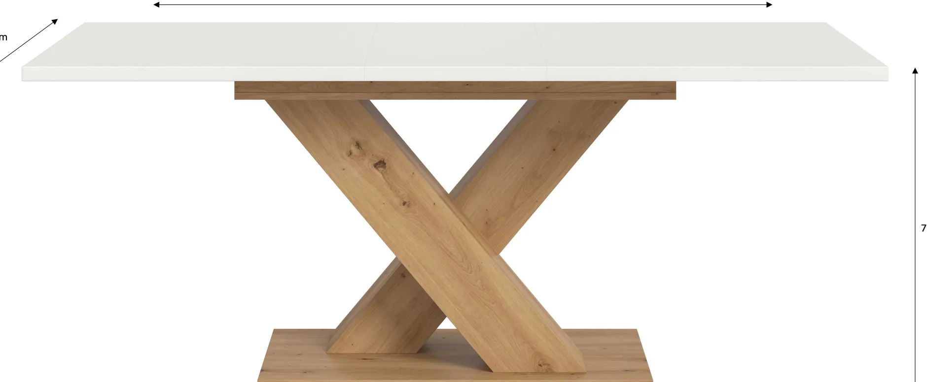 Esstisch Motion Emob – weiß/Artisan – 150-190x76x90 cm