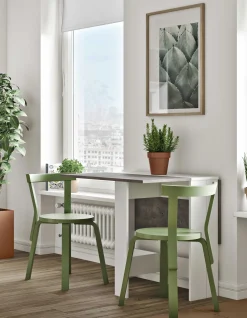 Esstisch Papillon 103 cm - weiß/Beton
