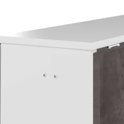 Esstisch Papillon 103 cm - weiß/Beton