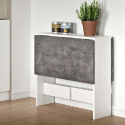 Esstisch Papillon 103 cm - weiß/Beton