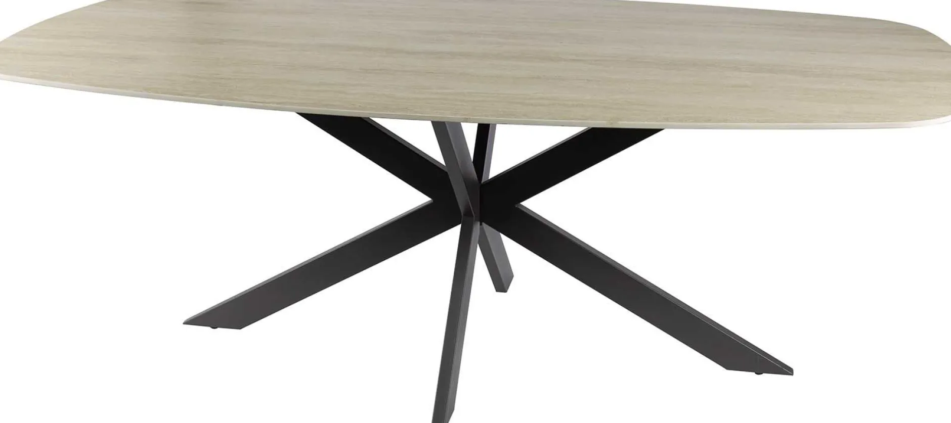 Esstisch Romano Oval 180cm aus keramischem Travertin