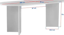 Esstisch Sabella - 100% MELAMINE - Atlantik-Kiefer - 75 x 90 x 200 cm