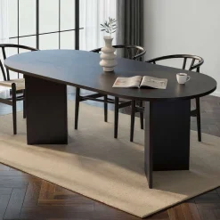 Esstisch Sabella - 100% MELAMINE - Holzschwarz - 75 x 90 x 200 cm
