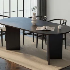 Esstisch Sabella - 100% MELAMINE - Holzschwarz - 75 x 90 x 200 cm