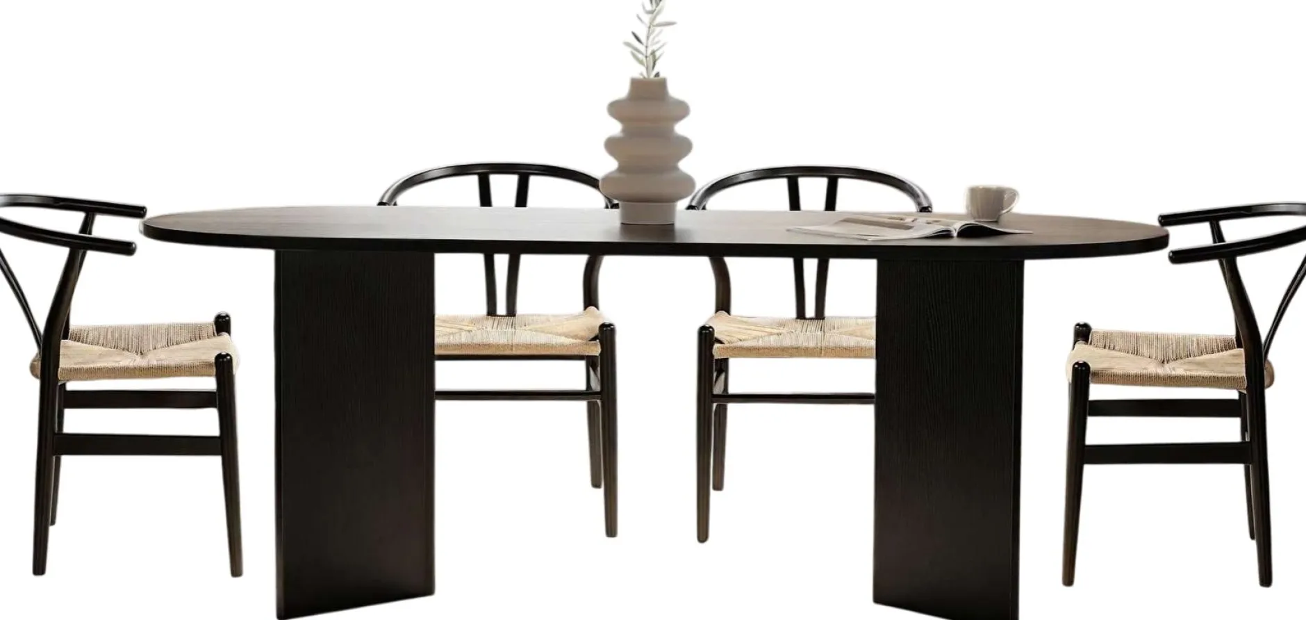 Esstisch Sabella - 100% MELAMINE - Holzschwarz - 75 x 90 x 200 cm