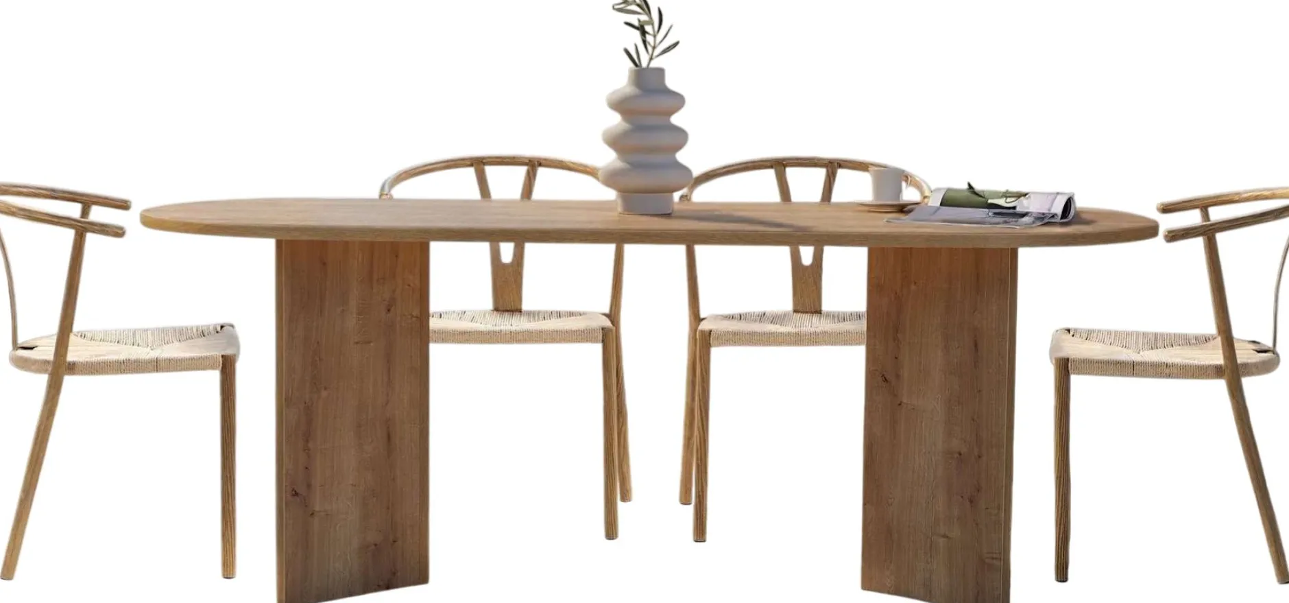 Esstisch Sabella - 100% MELAMINE - Saphireiche - 75 x 90 x 200 cm