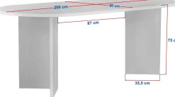 Esstisch Sabella - 100% MELAMINE - Saphireiche - 75 x 90 x 200 cm