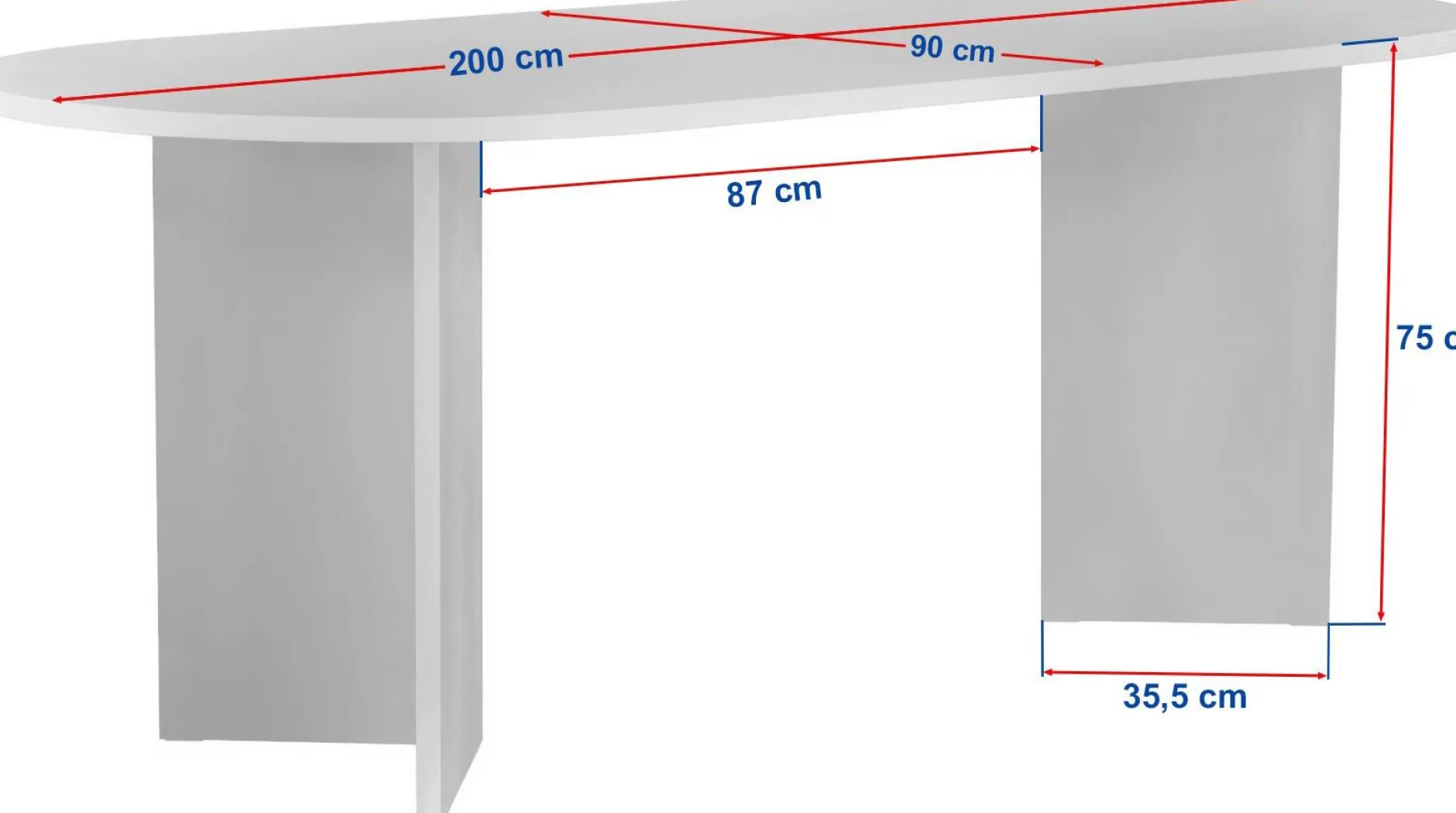 Esstisch Sabella - 100% MELAMINE - Saphireiche - 75 x 90 x 200 cm