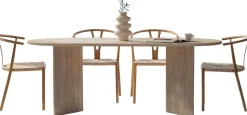 Esstisch Sabella - 100% MELAMINE - Travertin - 75 x 90 x 200 cm