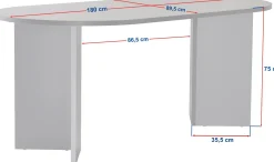 Esstisch Sablin - 100% MELAMINE - Cadiz-Eiche - 75 x 90 x 180 cm